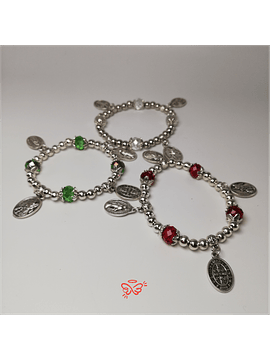 Pulsera 4 Medallas Metálica